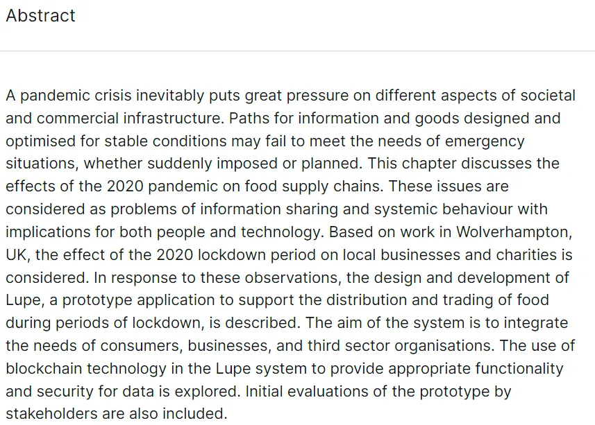 Ensuring Food Supply and Security